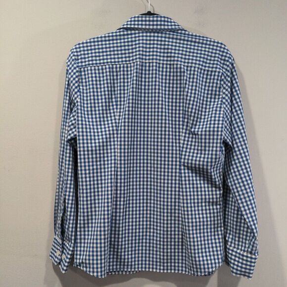 Mizzen+Main Mens Button Down Leeward Trim Fit LS Shirt Size M Blue Check Casual - Picture 5 of 8